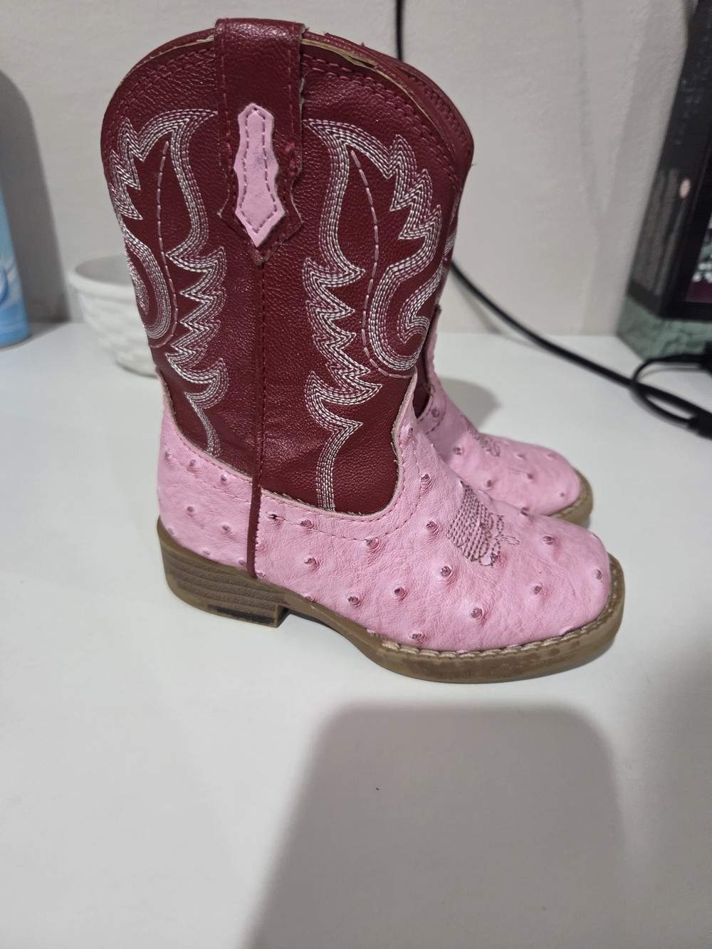 Roper Toddlers Boot - Burgundy and Tan